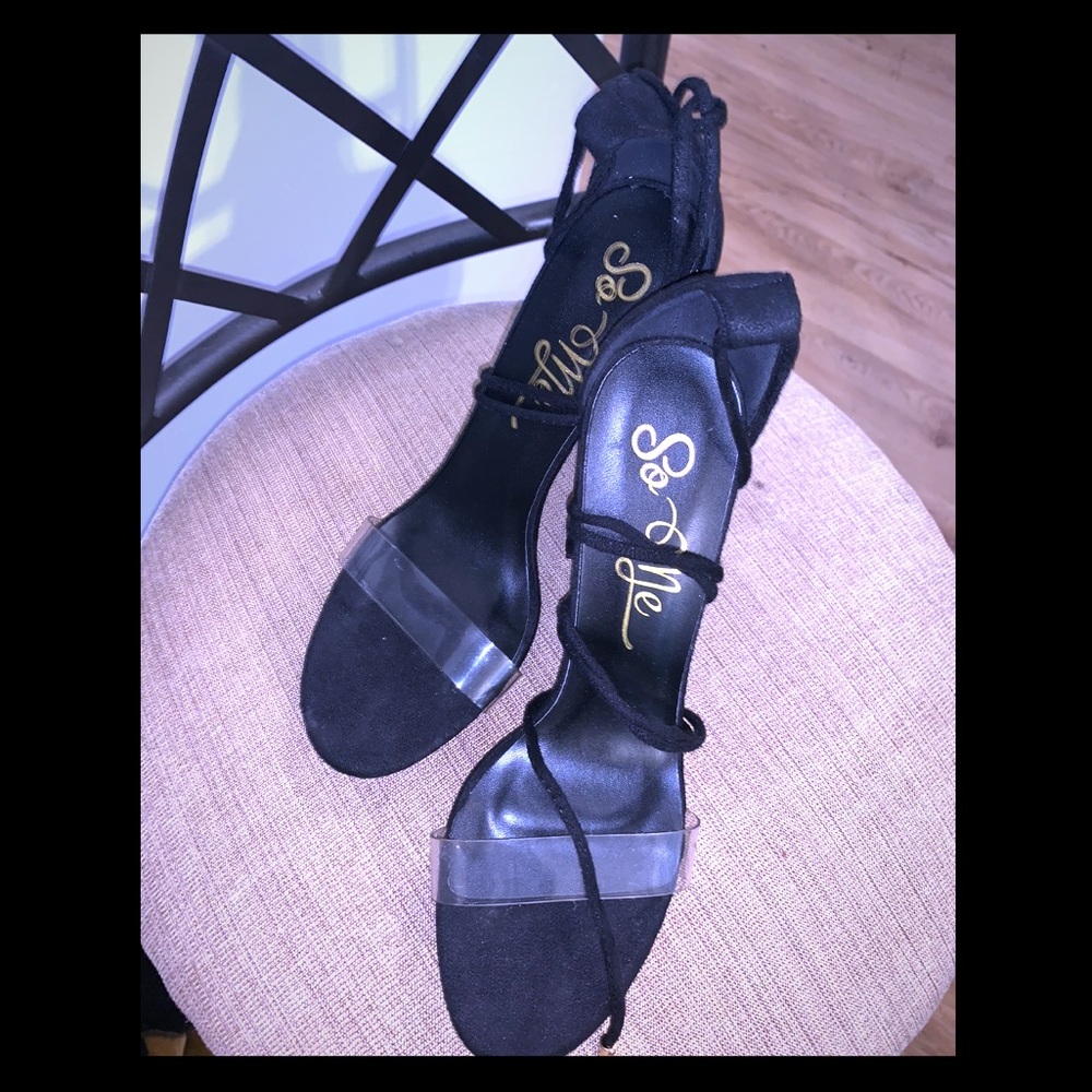 Tied-Up Black Heels